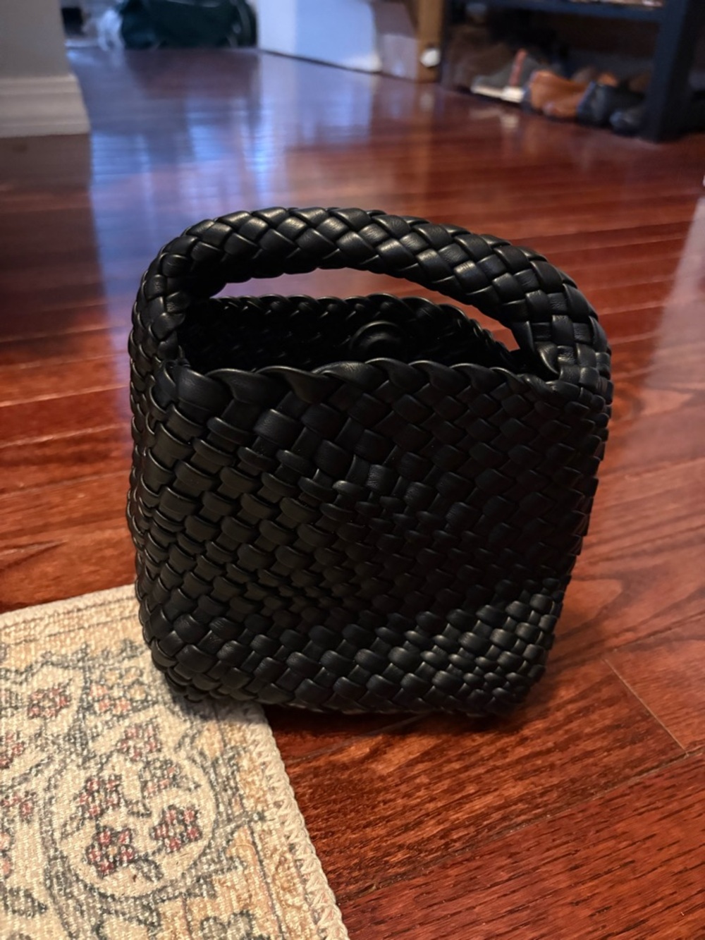 Amazon Black Woven Mini Tote Clutch